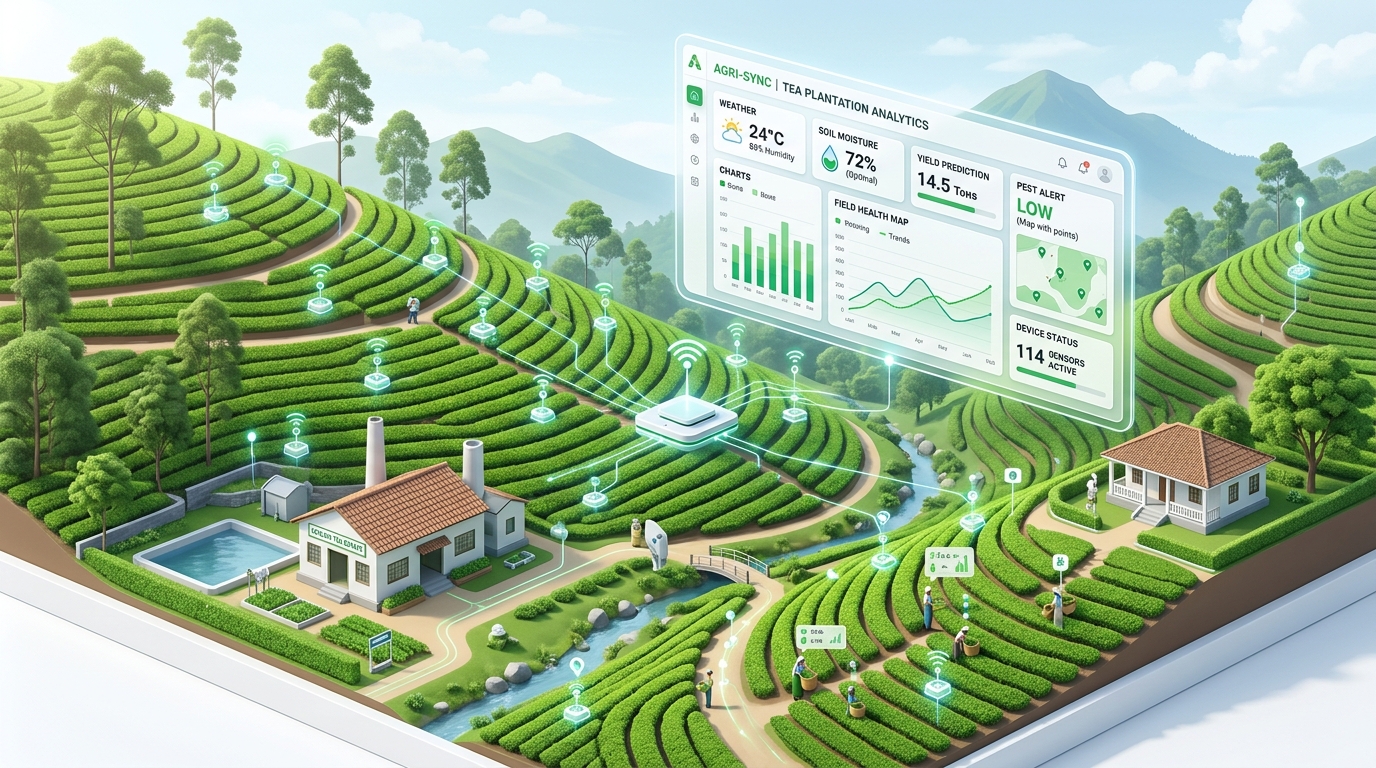 Real-time soil moisture and automated fertigation monitoring in a Nuwara Eliya tea plantation